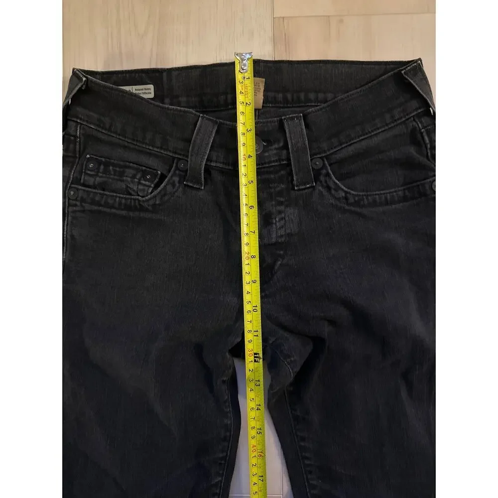 True‎ Religion Mens ROCCO Relaxed Skinny Black Denim Jeans 29x25 Casual Classic